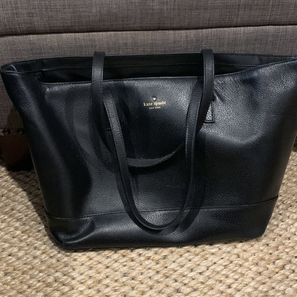 Kate Spade Black Leather Large Tote Bag